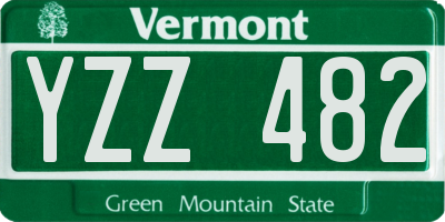 VT license plate YZZ482
