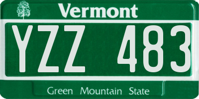 VT license plate YZZ483