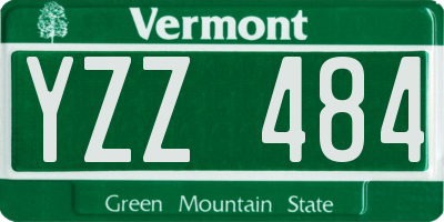 VT license plate YZZ484