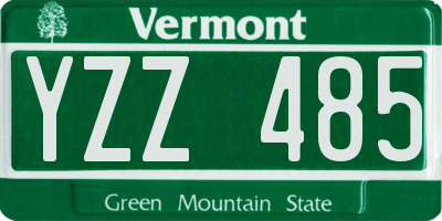 VT license plate YZZ485