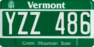VT license plate YZZ486