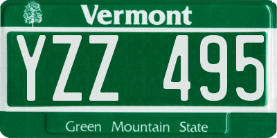 VT license plate YZZ495