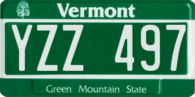VT license plate YZZ497