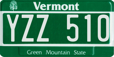 VT license plate YZZ510