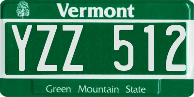 VT license plate YZZ512
