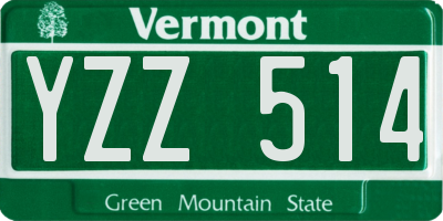 VT license plate YZZ514