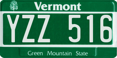 VT license plate YZZ516