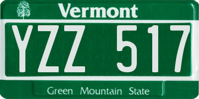 VT license plate YZZ517