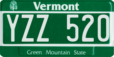 VT license plate YZZ520