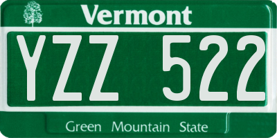 VT license plate YZZ522