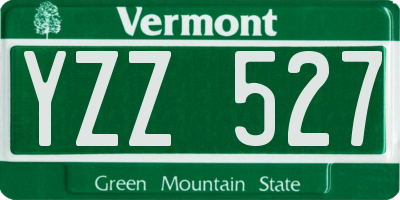 VT license plate YZZ527
