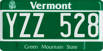 VT license plate YZZ528