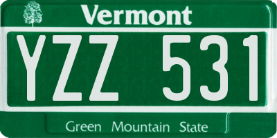VT license plate YZZ531