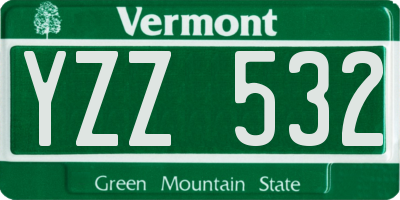 VT license plate YZZ532