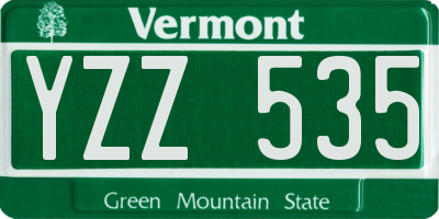 VT license plate YZZ535