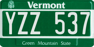 VT license plate YZZ537