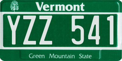 VT license plate YZZ541