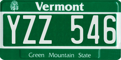 VT license plate YZZ546