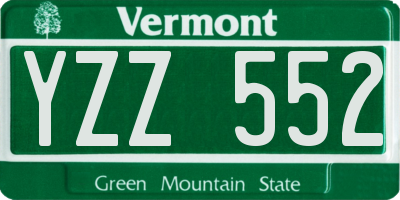 VT license plate YZZ552