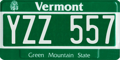 VT license plate YZZ557