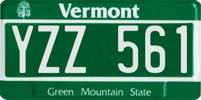 VT license plate YZZ561