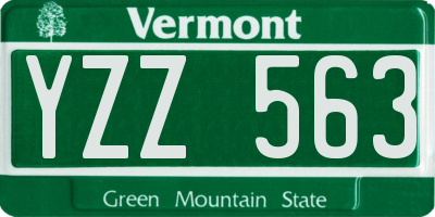 VT license plate YZZ563