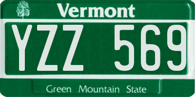 VT license plate YZZ569