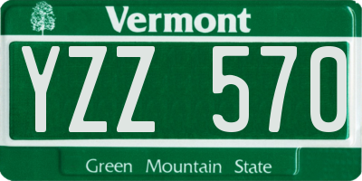 VT license plate YZZ570