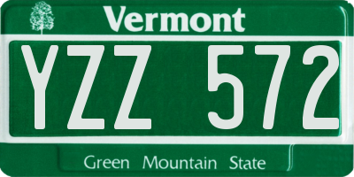VT license plate YZZ572