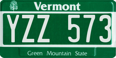 VT license plate YZZ573