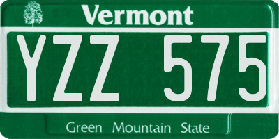 VT license plate YZZ575