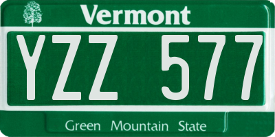 VT license plate YZZ577