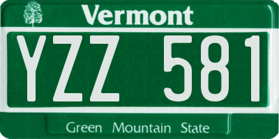 VT license plate YZZ581
