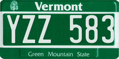 VT license plate YZZ583