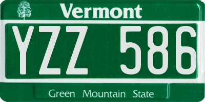 VT license plate YZZ586