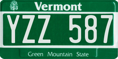 VT license plate YZZ587