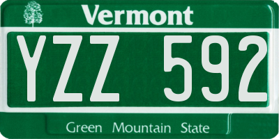 VT license plate YZZ592