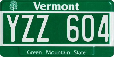 VT license plate YZZ604