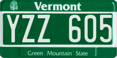 VT license plate YZZ605