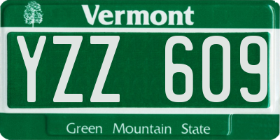VT license plate YZZ609