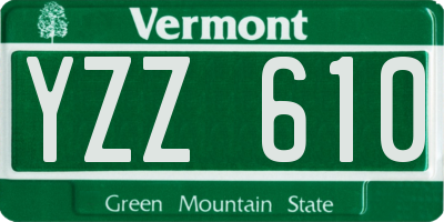 VT license plate YZZ610