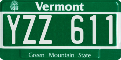VT license plate YZZ611