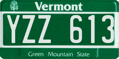 VT license plate YZZ613