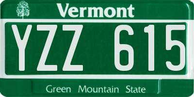VT license plate YZZ615