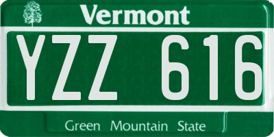 VT license plate YZZ616