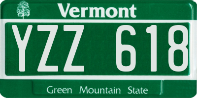 VT license plate YZZ618