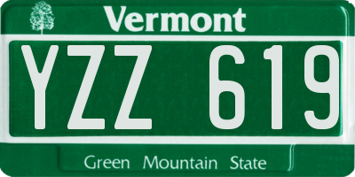 VT license plate YZZ619