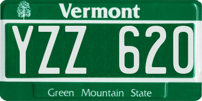 VT license plate YZZ620