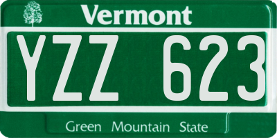 VT license plate YZZ623