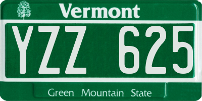 VT license plate YZZ625